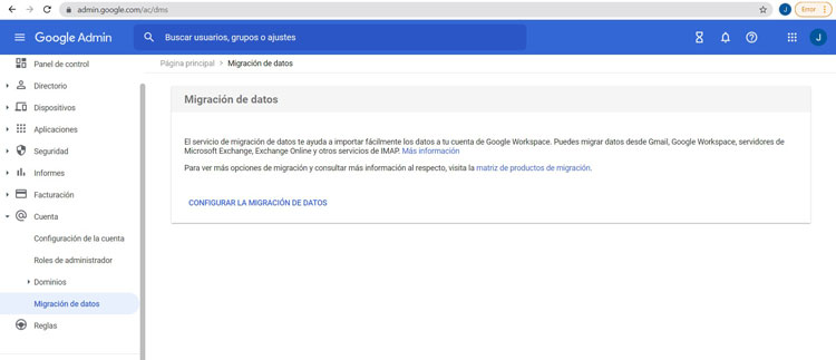 migrar emails a google workspace