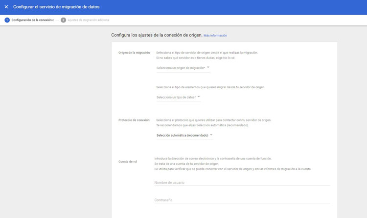 configurar conexión correo