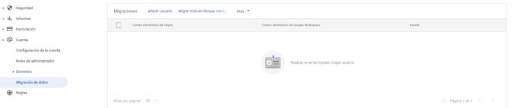 migración datos añadir usuario