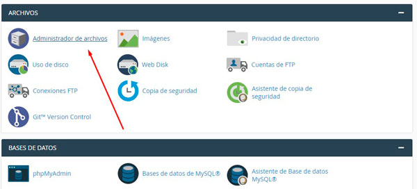 Entrar al cpanel